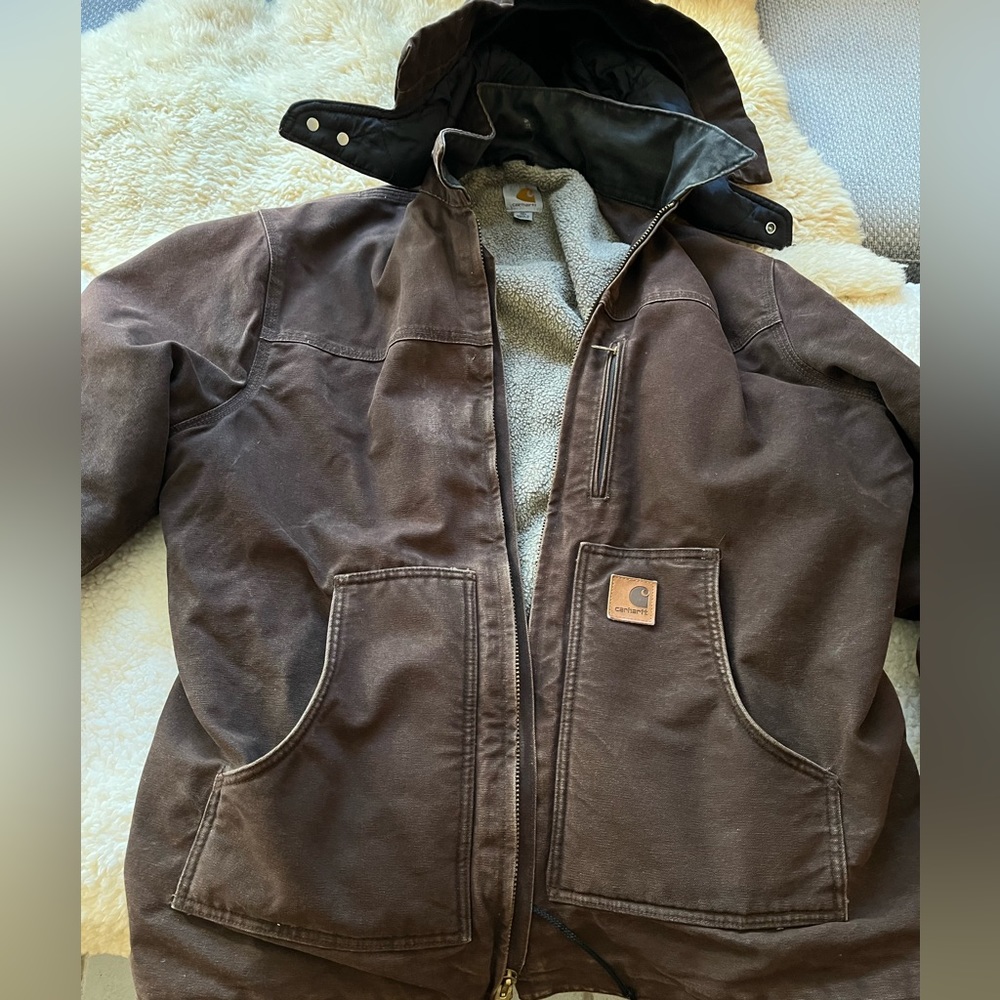 Carhartt Men's XL Tall Hooded Jacket Large sherpa lined